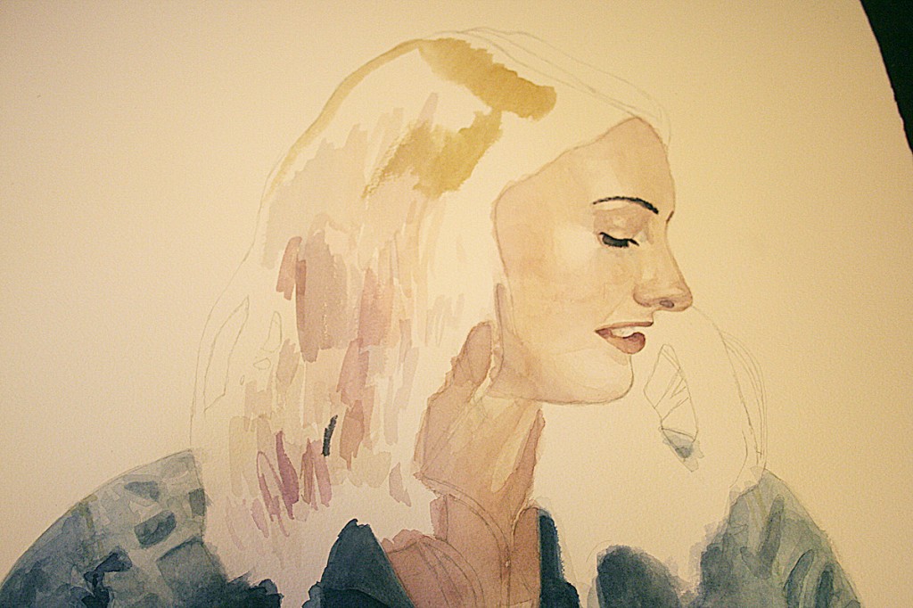 Kinected Portrait - Kim - Watercolor Process