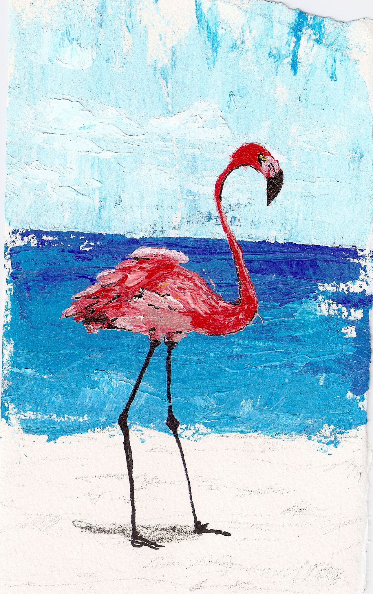 Flamingo Painting Acrylic
